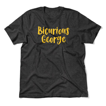 Bicurious George Men/Unisex T-Shirt in Dark Grey Heather color